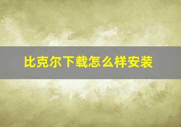 比克尔下载怎么样安装