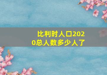 比利时人口2020总人数多少人了