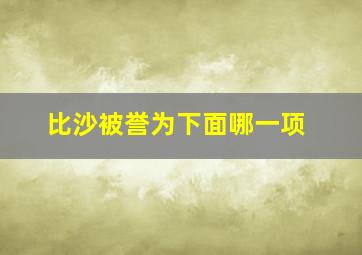 比沙被誉为下面哪一项