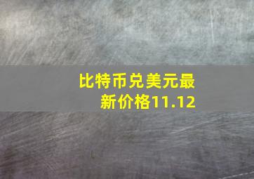 比特币兑美元最新价格11.12