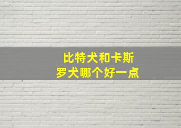 比特犬和卡斯罗犬哪个好一点