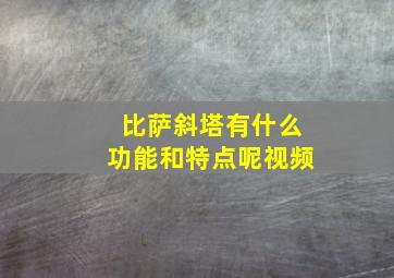 比萨斜塔有什么功能和特点呢视频