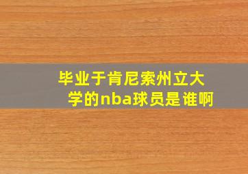 毕业于肯尼索州立大学的nba球员是谁啊