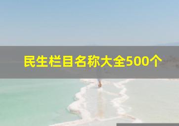 民生栏目名称大全500个