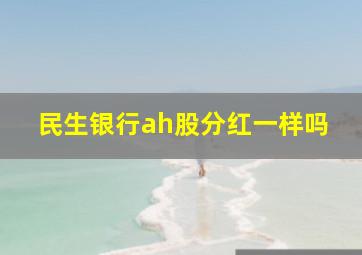 民生银行ah股分红一样吗