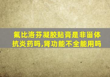 氟比洛芬凝胶贴膏是非甾体抗炎药吗,肾功能不全能用吗