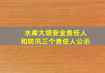 水库大坝安全责任人和防汛三个责任人公示