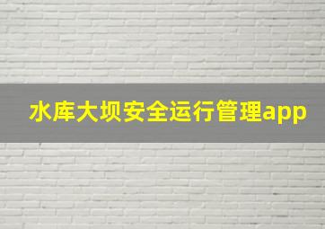 水库大坝安全运行管理app