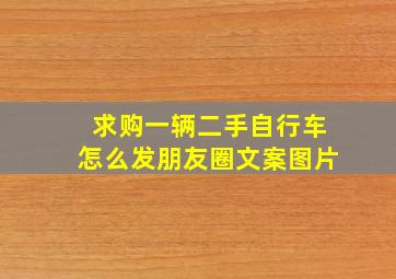 求购一辆二手自行车怎么发朋友圈文案图片