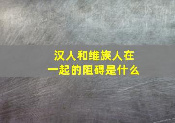 汉人和维族人在一起的阻碍是什么