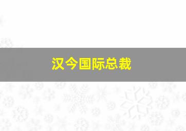 汉今国际总裁