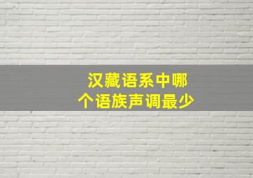 汉藏语系中哪个语族声调最少