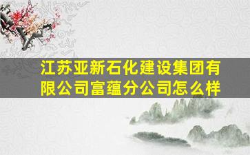 江苏亚新石化建设集团有限公司富蕴分公司怎么样