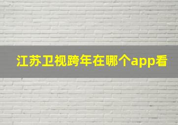 江苏卫视跨年在哪个app看