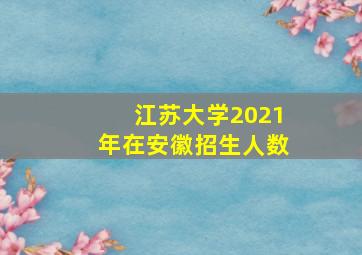 江苏大学2021年在安徽招生人数