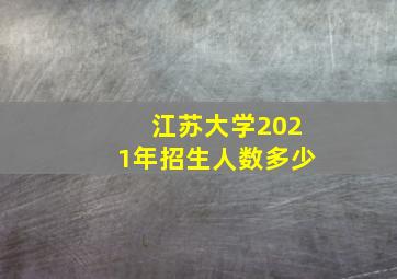 江苏大学2021年招生人数多少