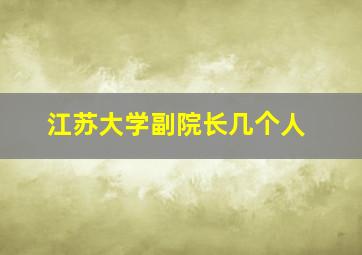 江苏大学副院长几个人