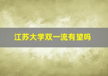 江苏大学双一流有望吗