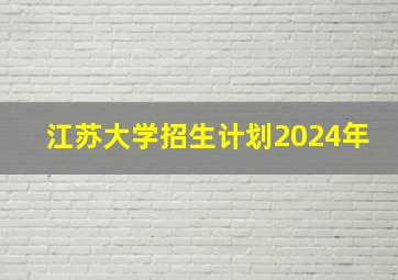 江苏大学招生计划2024年