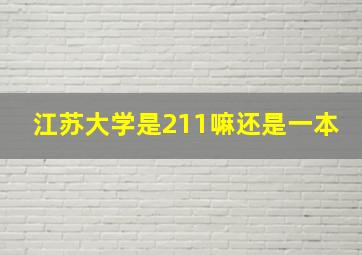 江苏大学是211嘛还是一本