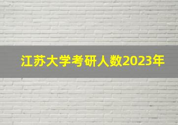 江苏大学考研人数2023年