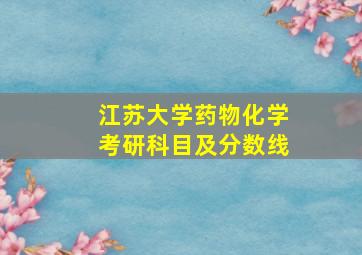 江苏大学药物化学考研科目及分数线