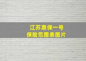 江苏惠保一号保险范围表图片