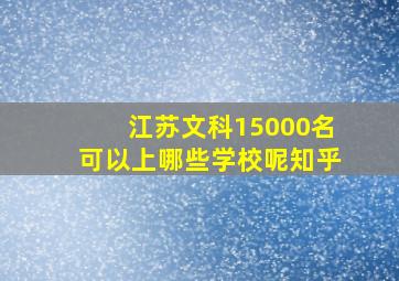 江苏文科15000名可以上哪些学校呢知乎