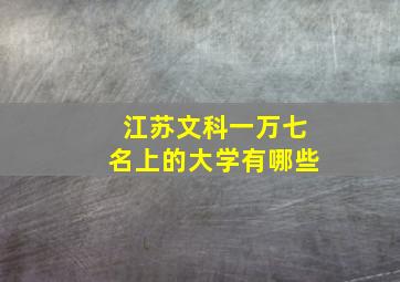 江苏文科一万七名上的大学有哪些