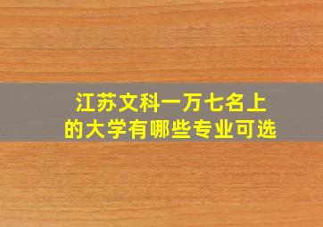 江苏文科一万七名上的大学有哪些专业可选