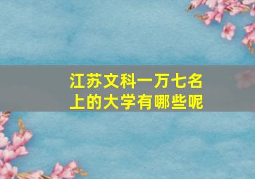 江苏文科一万七名上的大学有哪些呢