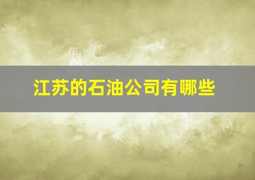 江苏的石油公司有哪些