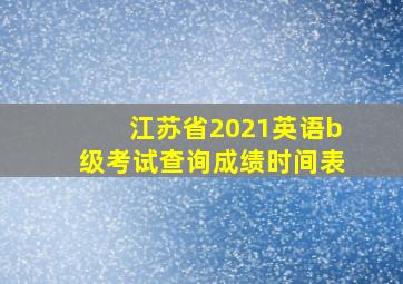 江苏省2021英语b级考试查询成绩时间表