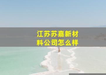 江苏苏嘉新材料公司怎么样