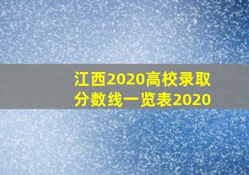 江西2020高校录取分数线一览表2020