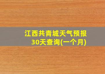 江西共青城天气预报30天查询(一个月)