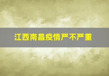 江西南昌疫情严不严重