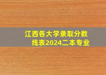 江西各大学录取分数线表2024二本专业