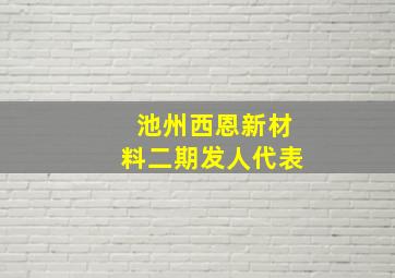 池州西恩新材料二期发人代表