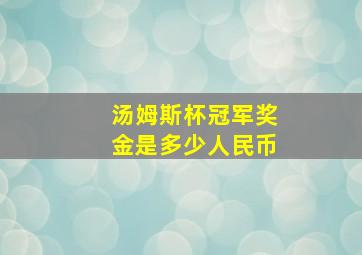 汤姆斯杯冠军奖金是多少人民币