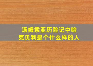 汤姆索亚历险记中哈克贝利是个什么样的人