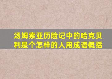 汤姆索亚历险记中的哈克贝利是个怎样的人用成语概括