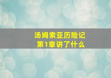 汤姆索亚历险记第1章讲了什么