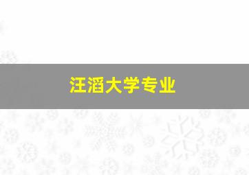 汪滔大学专业