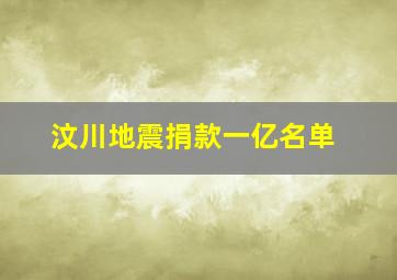 汶川地震捐款一亿名单