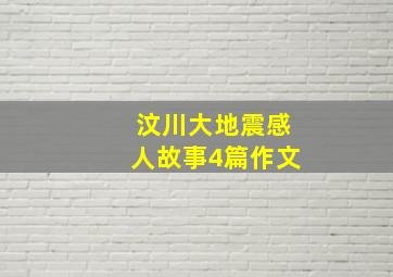 汶川大地震感人故事4篇作文