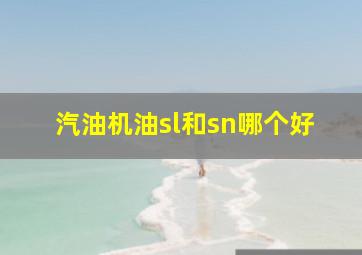 汽油机油sl和sn哪个好