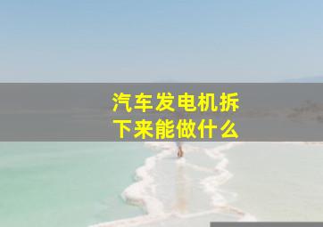 汽车发电机拆下来能做什么