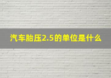 汽车胎压2.5的单位是什么