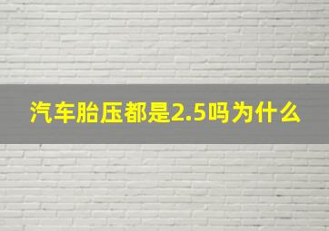 汽车胎压都是2.5吗为什么